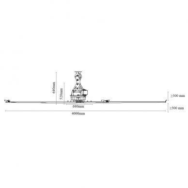 Przemysłowy wentylator sufitowy HVLS SYNCRO II Reverse | Ø4 m | 120 000 m³/h | 1,00 kW | 400 V | 80 obr./min | IP65 | F66405 4