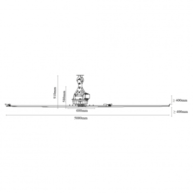 HVLS tööstuslik laeventilaator PULSAR II Reverse | Ø5 m | 200 000 m³/h | 1,18 kW | 400 V | 90 p/min | IP65 | F36505 4 HVLS tööstuslik laeventilaator PULSAR II Reverse | Ø5 m | 200 000 m³/h | 1,18 kW | 400 V | 90 p/min | IP65 | F36505 4