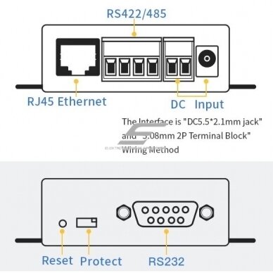 Промышленный коммуникационный преобразователь с RS232/RS485/RS422 на Ethernet | Modbus TCP | 5-36В / 9-50ВDC | IP30 2 Промышленный коммуникационный преобразователь с RS232/RS485/RS422 на Ethernet | Modbus TCP | 5-36В / 9-50ВDC | IP30 2