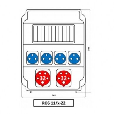 Industriālais sadales skapis | kārba | 11 moduļi | ar kontaktligzdām 4x230V + 2x32A 5P | hermētisks | garāžām | komerctelpām | IP54 | SEZ | ROS11/x-22 | 8585007388754 2 Industriālais sadales skapis | kārba | 11 moduļi | ar kontaktligzdām 4x230V + 2x32A 5P | hermētisks | garāžām | komerctelpām | IP54 | SEZ | ROS11/x-22 | 8585007388754 2