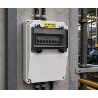 Industriāls hermētisks elektriskais sadales skapis | kārba | 330x430x155mm | IP67 | ABS plastmasa | sienas montāžai | kontaktligzdu un automātikas uzstādīšanai 2