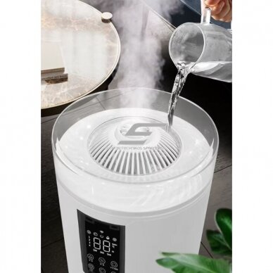 Przemysłowy ultradźwiękowy nawilżacz powietrza z lampą UV do sterylizacji | 70W | 230V | 17l | 800ml/h | 120m² | 240x240x1087mm | biały 3