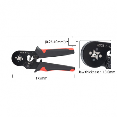 Professional Electrician Crimping Pliers for Terminals | 0.25-10mm² | AWG 23-7 | Green 3