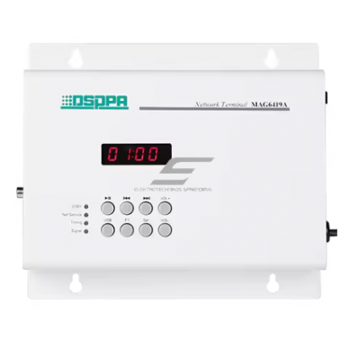 IP network audio terminal with integrated amplifier and remote control | 4–8 Ω | 24V EMC output | AUX / microphone input / USB storage / SD card 1 IP network audio terminal with integrated amplifier and remote control | 4–8 Ω | 24V EMC output | AUX / microphone input / USB storage / SD card 1