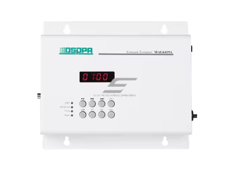 IP tinklo garso terminalas su integruotu stiprintuvu ir nuotoliniu valdymu | 4–8 Ω | 24V EMC išėjimas | AUX/mikrofono įvestis/USB laikmena/SD kortelė 1