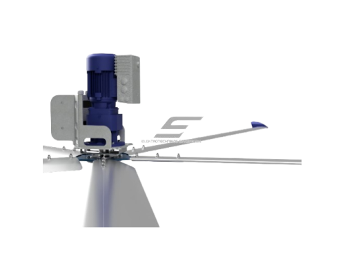 HVLS pramoninis lubinis ventiliatorius SYNCRO II Reverse | Ø6 m | 245 000 m³/h | 1,85 kW | 400 V | 64 aps./min | IP65 | F66605 HVLS pramoninis lubinis ventiliatorius SYNCRO II Reverse | Ø6 m | 245 000 m³/h | 1,85 kW | 400 V | 64 aps./min | IP65 | F66605