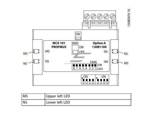 Komunikacijos modulis dažnio keitikliui | PROFIBUS DP-V1 | PLC | VLT® Profibus DP V1 MCA 101 | Danfoss | 130B1100 | 5702427150713 2