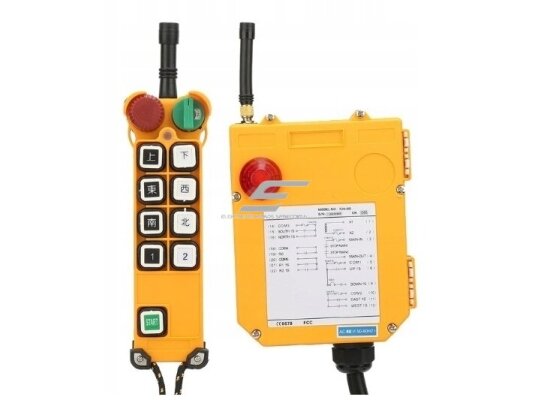 Belaidis kranų valdymo pultas | 8 mygtukai + START/STOP | 2 greičiai | 310/410 MHz | 110/220 V AC | IP65 | ES-24-8D 1 Belaidis kranų valdymo pultas | 8 mygtukai + START/STOP | 2 greičiai | 310/410 MHz | 110/220 V AC | IP65 | ES-24-8D 1