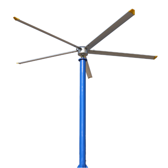 Industriālais HVLS griestu ventilators | 4.2–4.9 m | 1.0 kW | 10800 m³/min | 220 V AC | viedā vadība | universāla montāža