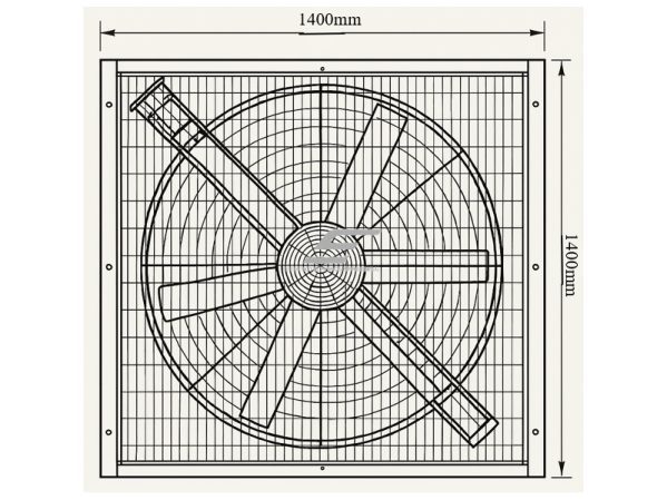 Pramoninis kvadratinis cirkuliacinis ventiliatorius | 1400×1400 mm | 1,1 kW | F02142 1 Pramoninis kvadratinis cirkuliacinis ventiliatorius | 1400×1400 mm | 1,1 kW | F02142 1