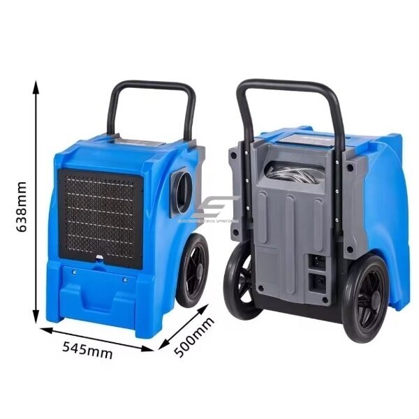 Przemysłowy osuszacz powietrza | Osuszacz wilgoci z wbudowaną pompą | 550W | 230V | 55L/24h | 345m³/h | 545x500x638mm | Niebieski 2