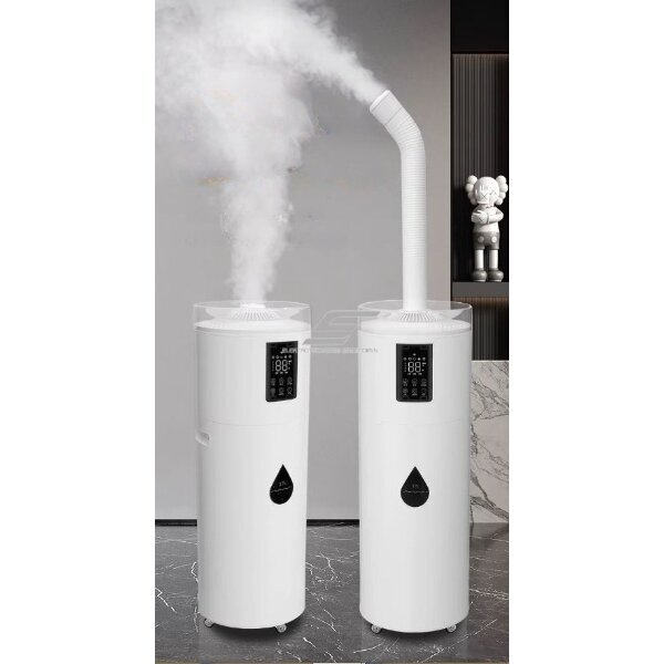 Przemysłowy ultradźwiękowy nawilżacz powietrza z lampą UV do sterylizacji | 70W | 230V | 17l | 800ml/h | 120m² | 240x240x1087mm | biały 1