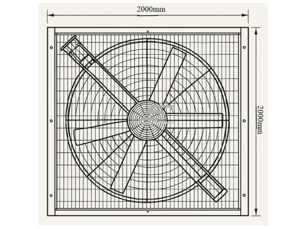 Pramoninis kvadratinis cirkuliacinis ventiliatorius | 2000×2000 mm | 1,5 kW | F02204 1 Pramoninis kvadratinis cirkuliacinis ventiliatorius | 2000×2000 mm | 1,5 kW | F02204 1