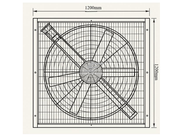 Pramoninis kvadratinis cirkuliacinis ventiliatorius | 1200×1200 mm | 0,75 kW | F02121 1
