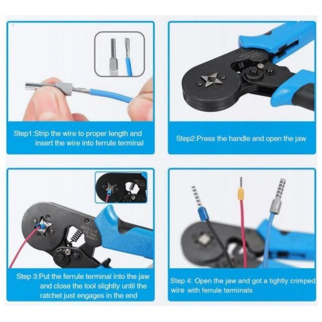 Professional Electrician Crimping Pliers for Terminals | 0.25-10mm² | AWG 23-7 | Green 2 Professional Electrician Crimping Pliers for Terminals | 0.25-10mm² | AWG 23-7 | Green 2