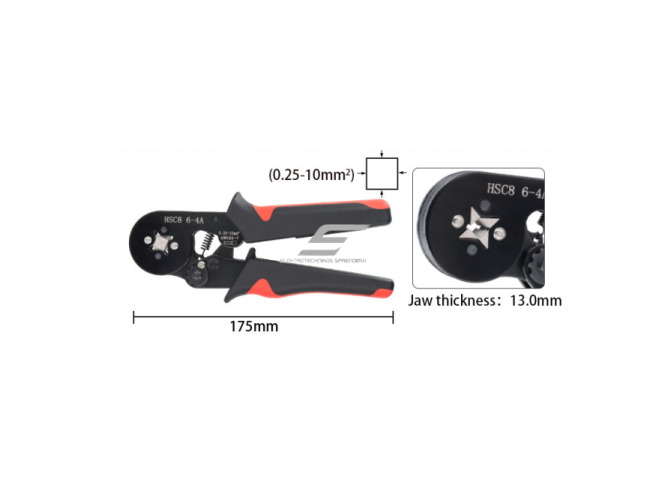 Presas | užspaudimo replės elektros kabelių antagliams | 0,25-10mm² | AWG 23-7 | žalios 3 Presas | užspaudimo replės elektros kabelių antagliams | 0,25-10mm² | AWG 23-7 | žalios 3