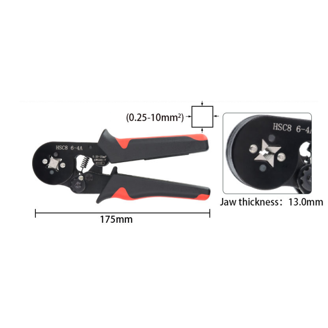Professional Electrician Crimping Pliers for Terminals | 0.25-10mm² | AWG 23-7 | Green 3