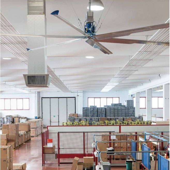 HVLS industrial ceiling fan SYNCRO II | Ø6.5 m | 359 000 m³/h | 1.70 kW | 400 V | 97 rpm | IP65 | F66652 1