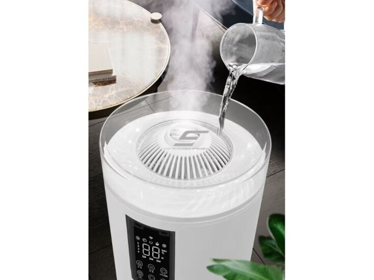 Pramoninis ultragarsinis drėkintuvas su UV sterilizacijos lempa | 70W | 230V | 17l | 800ml/h | 120m² | 240x240x1087mm | baltas 3