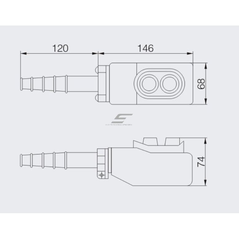 Tööstuslik kraana juhtpult | 2 nuppu | mehaaniline nupulukustus | 5 A | 230–500 V | IP56 | 1 kiirus | ESO2-12 3 Tööstuslik kraana juhtpult | 2 nuppu | mehaaniline nupulukustus | 5 A | 230–500 V | IP56 | 1 kiirus | ESO2-12 3