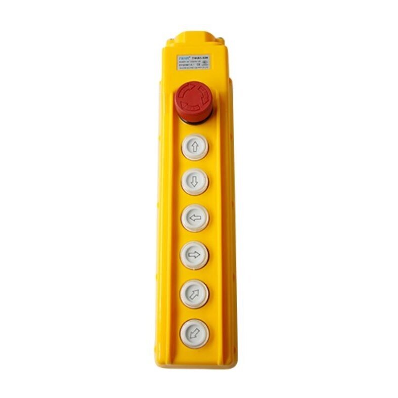 Industrial crane pendant control station | 6 buttons + twist-release STOP | 1 speed | 10 A | 500 V | IP54 | light buttons | ES-TNHA1-63H 1 Industrial crane pendant control station | 6 buttons + twist-release STOP | 1 speed | 10 A | 500 V | IP54 | light buttons | ES-TNHA1-63H 1