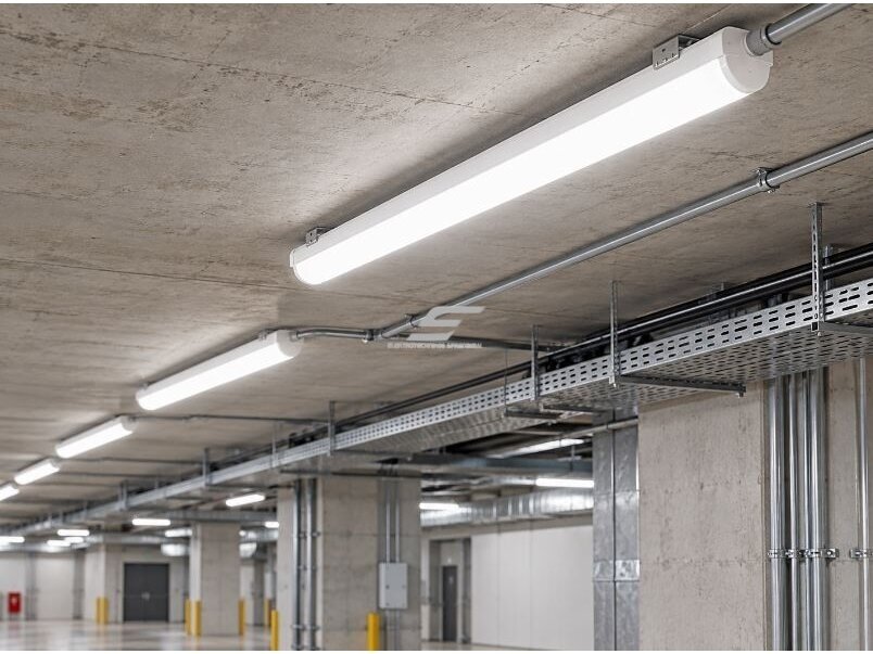Pramoninis hermetinis LED šviestuvas | garažų tipo | 90W | 170-250V | 4000K | 100lm/W | 1500mm | virštinkinis | IP65 | TRI-PROOF 1