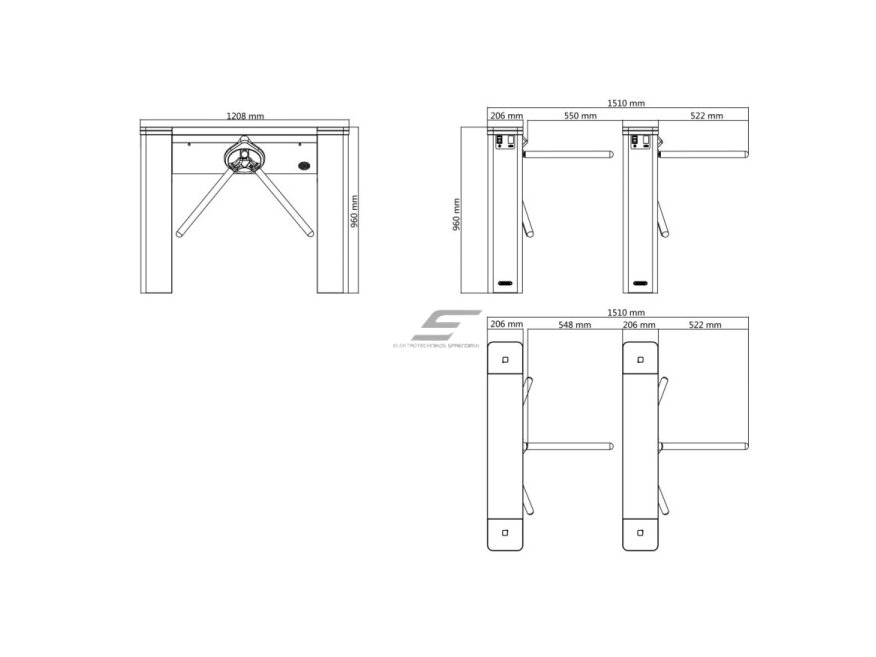 Elektroninis praėjimo kontrolės turniketas | dvipusis | tripod tipo | žmonių srauto valdymui | IP54 | Hikvision DS-K3G501-R/M-Dm55 1 Elektroninis praėjimo kontrolės turniketas | dvipusis | tripod tipo | žmonių srauto valdymui | IP54 | Hikvision DS-K3G501-R/M-Dm55 1
