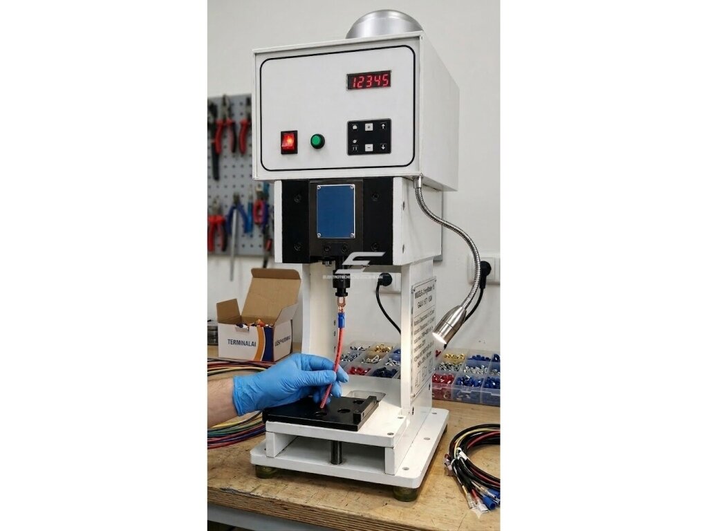 Pusiau automatinė laidų antgalių užspaudimo mašina | presas | 4.0T | 40KN | 0.1–35mm² | 2000–4000 vnt./h | 220V | 260x305x740mm 1 Pusiau automatinė laidų antgalių užspaudimo mašina | presas | 4.0T | 40KN | 0.1–35mm² | 2000–4000 vnt./h | 220V | 260x305x740mm 1