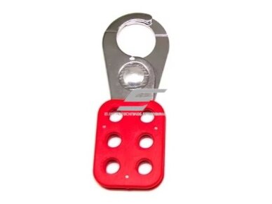 LOTO saugos daugiaspynis užraktas | spyna | 6 spynų angos | 25mm | raudonas | plieninis