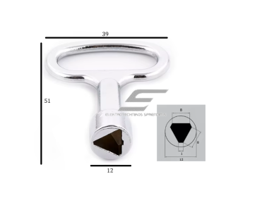 Raktas elektros skydams | trikampis | 8,5mm | 51x39mm 2 Raktas elektros skydams | trikampis | 8,5mm | 51x39mm 2