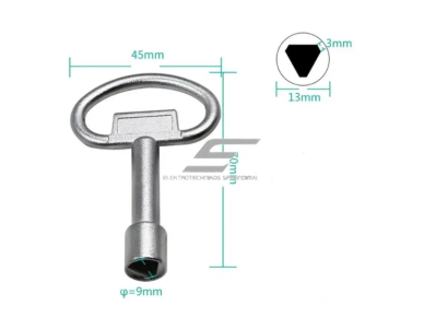 Raktas elektros skydams | trikampis | 9mm | 70x45mm 2 Raktas elektros skydams | trikampis | 9mm | 70x45mm 2