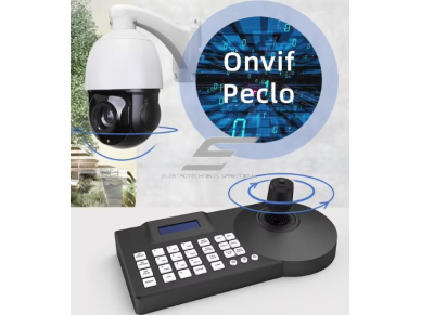 Rankinis IP ir PTZ kamerų valdymas su klaviatūra ir joystick | 12VDC | Onvif | Pelco-D/P 3
