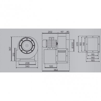 Radial scroll-housing fan | right-hand | 2-pole motor | 380V | D200 | 362×367×340mm | steel | blue | Turbo Balance 260 2P 380 D | 4772318505172 2 Radial scroll-housing fan | right-hand | 2-pole motor | 380V | D200 | 362×367×340mm | steel | blue | Turbo Balance 260 2P 380 D | 4772318505172 2
