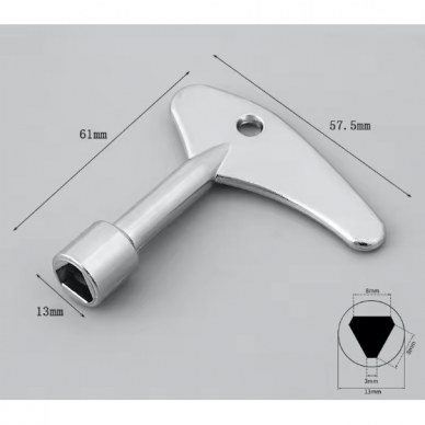 Key for electrical cabinets | triangular | 9mm | 61x57mm 2