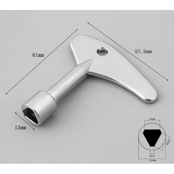 Key for electrical cabinets | triangular | 9mm | 61x57mm 2 Key for electrical cabinets | triangular | 9mm | 61x57mm 2
