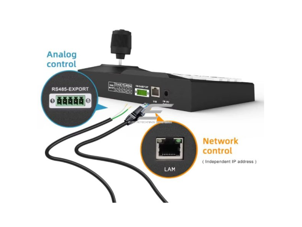 Rankinis IP ir PTZ kamerų valdymas su klaviatūra ir joystick | 12VDC | Onvif | Pelco-D/P 4 Rankinis IP ir PTZ kamerų valdymas su klaviatūra ir joystick | 12VDC | Onvif | Pelco-D/P 4