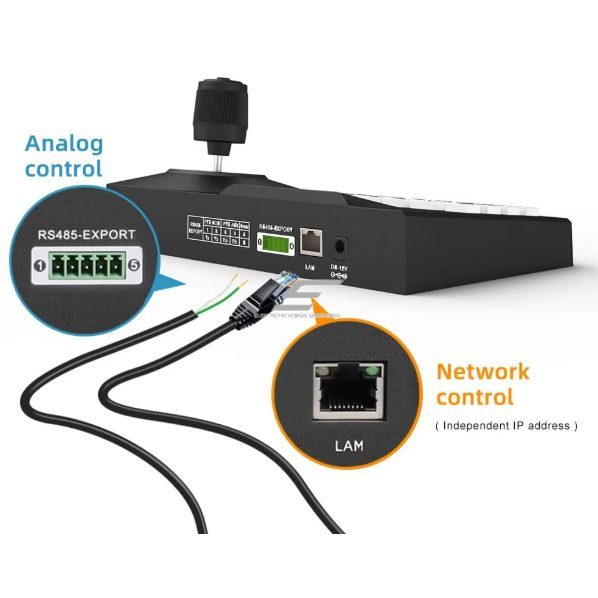 Ручное управление IP и PTZ камерами с клавиатурой и джойстиком | 12VDC | Onvif | Pelco-D/P 4
