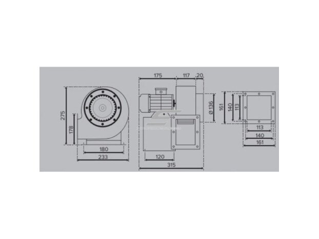Radialinis sraiginis ventiliatorius | dešinės pusės | keturių polių variklis | 380V | D136 | 315×275×233mm | plienas | mėlyna | Turbo Balance 140 4P 380 D | 4772318505237 2 Radialinis sraiginis ventiliatorius | dešinės pusės | keturių polių variklis | 380V | D136 | 315×275×233mm | plienas | mėlyna | Turbo Balance 140 4P 380 D | 4772318505237 2