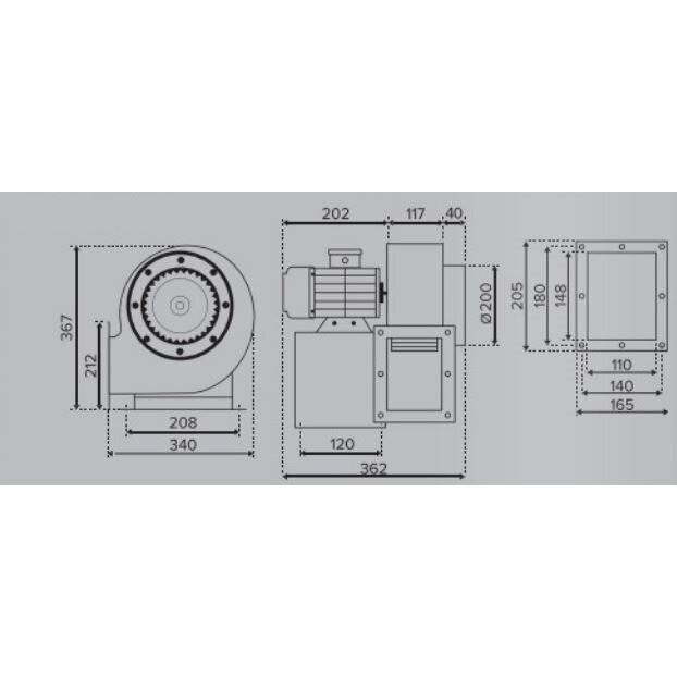 Radial scroll-housing fan | left-hand | 4-pole motor | 380V | D200 | 362×367×340mm | steel | blue | Turbo Balance 260 4P 380 K | 4772318505497 2 Radial scroll-housing fan | left-hand | 4-pole motor | 380V | D200 | 362×367×340mm | steel | blue | Turbo Balance 260 4P 380 K | 4772318505497 2