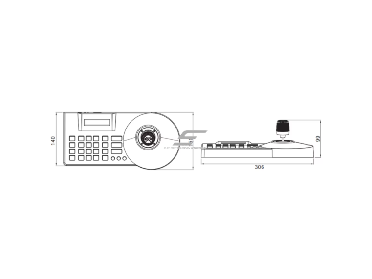 Rankinis IP ir PTZ kamerų valdymas su klaviatūra ir joystick | 12VDC | Onvif | Pelco-D/P 5