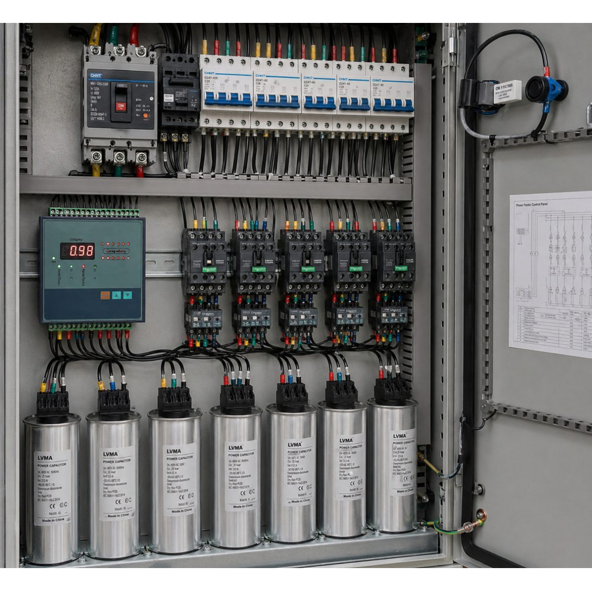 Reactive Power Automatic Compensation Controller | Intelligent Capacitor Bank Control | 400V | 10 Steps | LED Display | cosφ Control 1 Reactive Power Automatic Compensation Controller | Intelligent Capacitor Bank Control | 400V | 10 Steps | LED Display | cosφ Control 1
