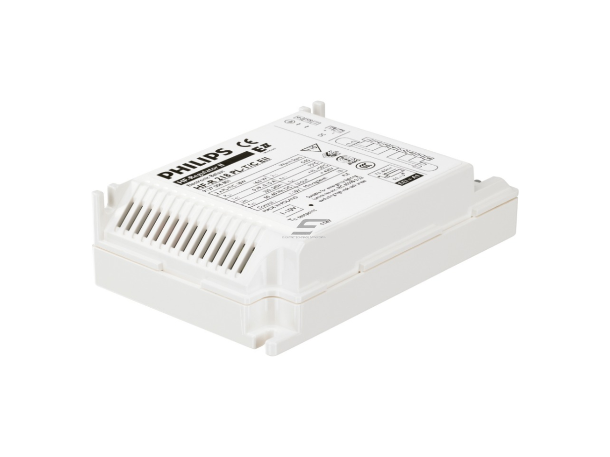 Reguliuojamas elektroninis balastas PL-T / PL-C lempoms | 2×18 W | 1–10 V | 220–240 V | Philips HF-R 218 PL-T/C EII | 8718291176985 Reguliuojamas elektroninis balastas PL-T / PL-C lempoms | 2×18 W | 1–10 V | 220–240 V | Philips HF-R 218 PL-T/C EII | 8718291176985
