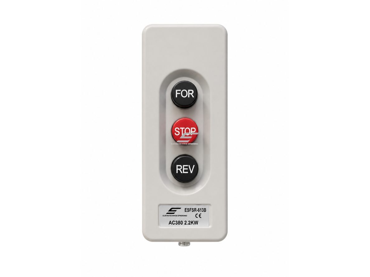 Reversinis jungiklis | valdymo mygtukas | FORWARD/STOP/REVERSE | 2,2kW | 6A | 380V Reversinis jungiklis | valdymo mygtukas | FORWARD/STOP/REVERSE | 2,2kW | 6A | 380V