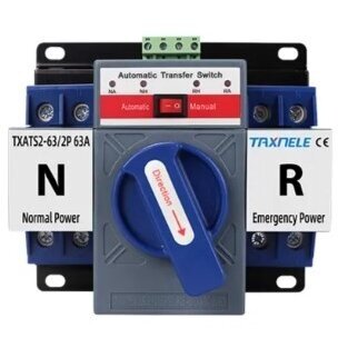 Rezerves automātiskais jaudas slēdzis ģeneratoriem | nepārtrauktai elektroapgādei | 2P | 63A | 230380V Rezerves automātiskais jaudas slēdzis ģeneratoriem | nepārtrauktai elektroapgādei | 2P | 63A | 230380V