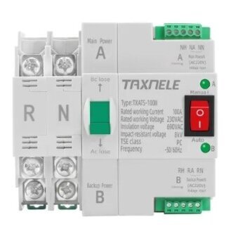 Backup automatic power switch for generators | for uninterrupted power supply | 2P | 100A | 230V Backup automatic power switch for generators | for uninterrupted power supply | 2P | 100A | 230V
