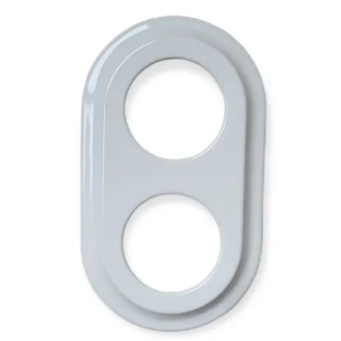 Frame for flush-mounted socket | switch | 2-gang | ceramic | retro style | white Frame for flush-mounted socket | switch | 2-gang | ceramic | retro style | white