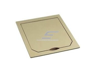 Dangtelis grindiniam kištukiniam lizdui | 94x94mm | IP41 | žalvarinis matinis Dangtelis grindiniam kištukiniam lizdui | 94x94mm | IP41 | žalvarinis matinis
