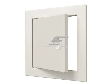 Revizinės durelės-liukas | su rankenėle ir flanšu | 168x168x24mm | smėlio spalvos | plastikas | RDL1515S Revizinės durelės-liukas | su rankenėle ir flanšu | 168x168x24mm | smėlio spalvos | plastikas | RDL1515S