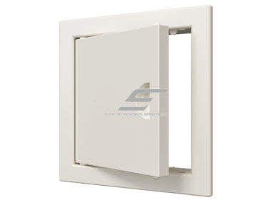 Revizinės durelės-liukas | su rankenėle ir flanšu | 122x122x24mm | smėlio spalvos | plastikas | RDL1010S Revizinės durelės-liukas | su rankenėle ir flanšu | 122x122x24mm | smėlio spalvos | plastikas | RDL1010S