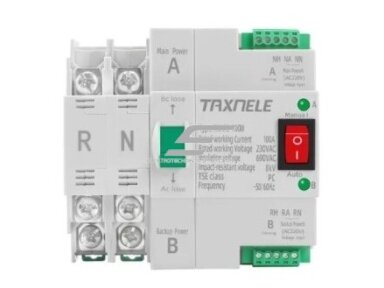 Automatinis rezervinio maitinimo perjungiklis ATS TAXNELE TXATS-100 | 2P | 100 A | PC klasė | DIN